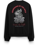 Resim Overoz Doberman Sırt Baskılı Siyah Oversize Köpekli Sweatshirt S1193 