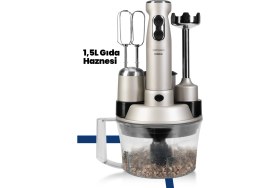 Resim Allians Gümüş Renkli 1000W Çok Fonksiyonlu Mutfak Robotu Seti 