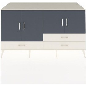 Resim Kronos Konsol 5 Raflı 3 Çekmeceli 4 Kapaklı 176x59x99 Aytaşı-antr Aytaşı-antrasit/aytaşı 