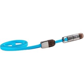 Resim Remax Ikili Yassı 1 Metre Micro Usb iPhone Uyumlu Lightning Şarj Data Kablosu 