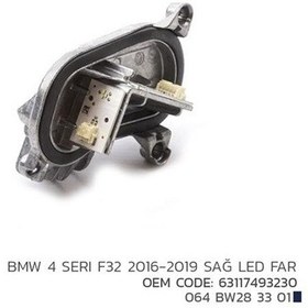 Resim Nıken Bmw 4 Serı F32 2016-2019 Sağ Led Modül 63117493230 IS00-NIKEN 064BW283301 