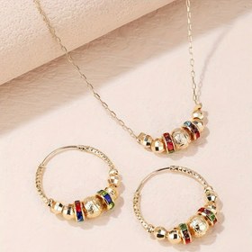 Resim Kadınlar için Bohem Minimalist Yaratıcı Boncuklu Moda Takı Seti Küpe ve Kolye Festival Aksesuarları 