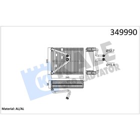 Resim KALE EVAPORATOR (FIAT DOBLO MPV - PUNTO 1.3JTD 1.9 JTD 00-12) 