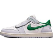 Resim Nike Air Jordan 1 Low Flyase Mens Leather Sneaker Hakiki Deri Lastik Bağcıklı Erkek Günlük Spor Ayakkabı Beyaz 