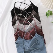 Resim 5 Adet Kadınlar İçin Seksi Sırtı Açık Telsiz Sütyenler - Buzlu Kaygan Kumaş, Çıkarılabilir Dolgulu Kupalar, Düşük Destek, Nefes Alabilen Çapraz Askılı, Düz Renkler (Siyah, Açık Gri, Koyu Gri, Bej, Bordo), Rahat İç Giyim, Gevşek Askılı Tasarım, Elde Yıkanabilir İç Çamaşırları 