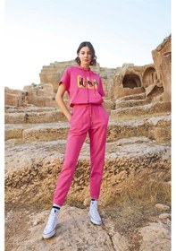 Resim Monamise Kadın Kapüşonlu "calm Down" Eşofman Takımı 23089 Pembe 