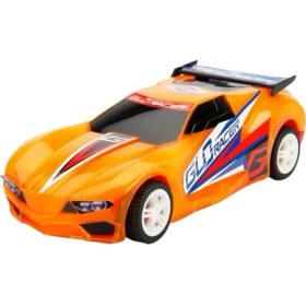 Resim Topmaz Racing Sesli ve Işıklı Glo Racer Çek Bırak Turuncu Araba 18 cm 