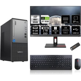 Resim Lenovo Thinkcentre Neo 50T Gen 5 Intel Core I7 13700 8gb 2tb SSD GT1030/4GB 27" Fhd Monitör W11P Masaüstü Bilgisayar & Per4 USB Bellek 12UB000LTRMNT1384 