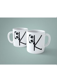 Resim K Harfi Panda Alfabe Baskılı Kupa Bardak 
