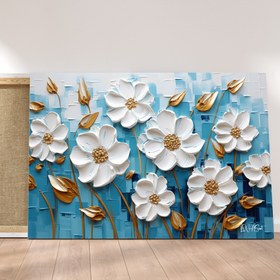 Resim Beyaz Aşk Çiçekleri - 90x60 