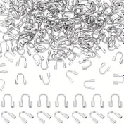 Resim 200 adet DIY Tel Koruyucu U-Şekilli İplik Koruyucular, 0.7mm Delikli Kolye Bilezik Boncuklama Takı Yapımı için 
