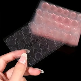 Resim 1200 adet Ultra-İnce Su Geçirmez Nefes Alabilen Çift Taraflı Tırnak Yapışkan Etiketleri Pembe & Şeffaf - Güvende, Uzun Süreli Manikürler için Süper Yapışkan Jöle Tırnak Yama 