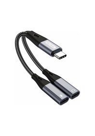 Resim Go Des Gd-uc163 Type-c 2in1 Şarj Ve Ses Kablosu Siyah 