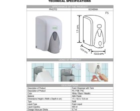 Resim Şeker Portakalım Vialli F5C Hazneli Köpük Sabun Dispenseri Aparatı 500 ml Gri 