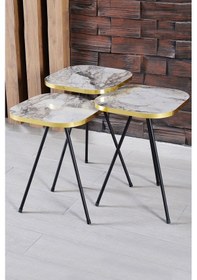 Resim Altın Siyah Ayak Zigon Sehpa 2101 