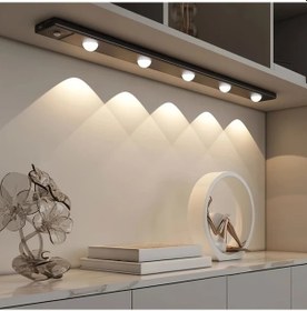 Resim Oldfriend Hareket Sensörlü Led Duş Lambası, Kedi Gözü Manyetik, Usb Şarjlı, Siyah 50cm 