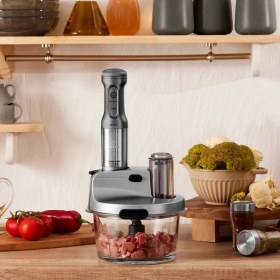 Resim Karaca 6 Bıçaklı Cam Hazneli Mutfak Robotu Uzun Blender Ayaklı 2500W Turbolu Güçlü Motor,çırpma, Dilimleme, Doğrama, Blender, Karıştırma 