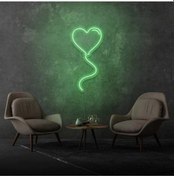 Resim Twins Led Kalpli Balon Şekilli Neon Tabela Yeşil Model:model:28813366 Yeşil 