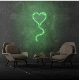 Resim Twins Led Kalpli Balon Şekilli Neon Tabela Yeşil Model:model:28813366 Yeşil 