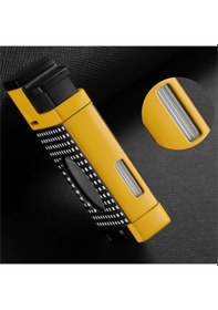 Resim Cohiba Ccm0650 3 Jet Torch Kesicili Puro Çakmağı Sarı 