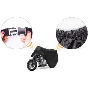 Resim AutoEN FALCON SPORT SERVICE KİLİT UYUMLU SU GEÇİRMEZ MOTOSİKLET BRANDASI-SİYAH 