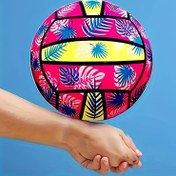Resim Canlı Tropikal Şişme Voleybol Topu - Renkli PVC Oyuncak, Plaj ve Havuz Partileri ile Yaz Eğlencesi için Uygun, Plaj Aksesuarı 
