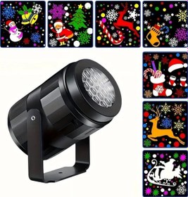 Resim Sunshine022 Usb Güçlü Döner Noel Projektörü Led Sahne Işığı Parti Dekorasyon Yatak Odası 