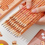 Resim 12 Adet Karikatür Kapibara Ahşap Kalem - Eğlenceli Ofis & Okul Malzemeleri, Kutulu 