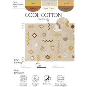 Resim Cool Halı Cool Cotton Ccn 12 Multi Xw Makinede Yıkanabilir Kaymaz Tabanlı Natural Pamuk Dokuma Bebek Halısı Çok Renkli 