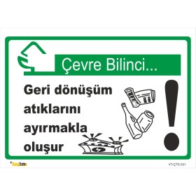 Resim Vizyon Trafik Geri Dönüşüm Atıklarını Ayırmakla Oluşur - Isg Levhası 