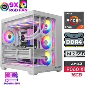 Resim Xaser Lexus X741 R7-5700X 32 GB 1 TB M.2 NVMe SSD 16 GB RX9060XT Free Dos Masaüstü Oyuncu Bilgisayarı 