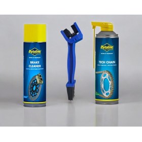 Resim PUTOLINE Motosiklet Bakım Seti Tech Chain Zincir Yağı + Balata (Fren) Spreyi + KN Zincir Fırçası 