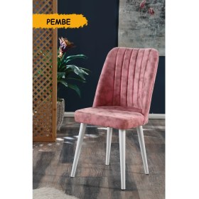 Resim MyMassa Polo Sandalye Beyaz Ahşap Ayaklı 
