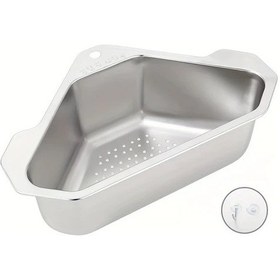 Resim Willowhaven Silvery Paslanmaz Çelik Evye Filtresi Üçgen Sebze Süzgeci 
