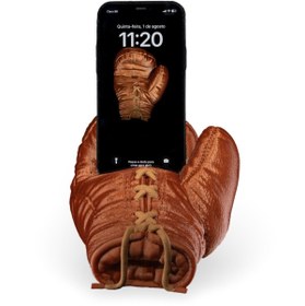 Resim Home Boks Eldiveni - Sağ Kroşe Temalı Modern Telefon Tutucu Masa Aksesuarı 