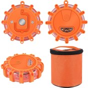 Resim Luenaarry 3 Paket Led Yol Fişekleri Acil Durum Işıkları Yol Kirsi UYARI GÜVENLİK DİSK BAYACI YANITLI FLARE KİTİ, Yuvarlak (Yurt Dışından) 