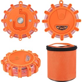 Resim Luenaarry 3 Paket Led Yol Fişekleri Acil Durum Işıkları Yol Kirsi UYARI GÜVENLİK DİSK BAYACI YANITLI FLARE KİTİ, Yuvarlak (Yurt Dışından) 