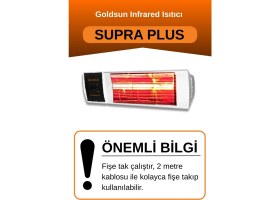 Resim Goldsun Supra Plus 2000 Watt GSS20P Kumandalı Suya Dayanıklı Elektrikli Infrared Isıtıcı-Beyaz 