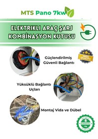 Resim 7.4 Kw 3/32 A Schneider Tesla Mavi Adaptör Uyumlu Seyyar Elektrikli Araç Şarj Cihazı İstasyonu Kombinasyon Panosu Kutusu 7kw 7,4 KW 
