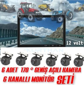 Resim 10 İnç 6 Kanallı 170 '' 6 Kameralı Araç Monitörü Twogo Go-6006 