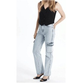 Resim Kargo Cep Kar Yıkama Jeans Pantolon - 32 / Mavi Mavi 
