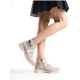 Resim Almıla Fermuarlı Lastikli Ortopedik Taban Topuklu Süet Kadın Bot Stt - Ten Ten 