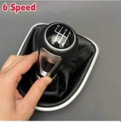 Resim Xuweiwei 6 Gears 5 6 İçin Vites Değiştirme Topuzu Seat Leon Iı Toledo Iıı Altea Xl 2005-2012 Deri Kılıf 