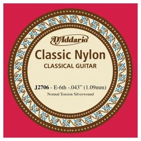 Resim D'Addario J2706 Student Nylon Normal Tension Klasik Gitar Tek Mi Teli 
