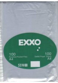 Resim Exxo Delikli Poşet Dosya A4 Şeffaf 100'lü 