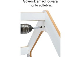 Resim Minera Bebek/Çocuk Odası Ahşap Çok Amaçlı Raf, Oyuncak Toplama, Kitaplık - 4 Raflı Beyaz 