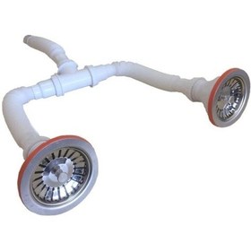 Resim Bocchi Çift Gözlü Eviye İçin Paslanmaz Çelik Süzgeç, Sifon İkili 2331-0002 