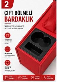 Resim Trobus Tofaş Şahin 1981-2002 Tam Boy Orta Konsol Kol Dayama Bardaklıklı Deri Döşeme Kırmızı 