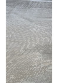 Resim Elvey Home Krem-saten İnce Sık Dokuma Parlak Yüzey Kaymaz Taban Özel Ölçü Salon Koridor Halısı Yolluk Krem 