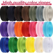 Resim 1 adet 5M/196.85Inç Fermuar #3 Fermuar Naylon Fermuar Bantı Dikiş Çantaları Giysiler Naylon Makara Fermuar DIY Dikiş El Sanatları için 10 Plastik Fermuar Çekiciler ile Yedek Fermuar Rulosu 